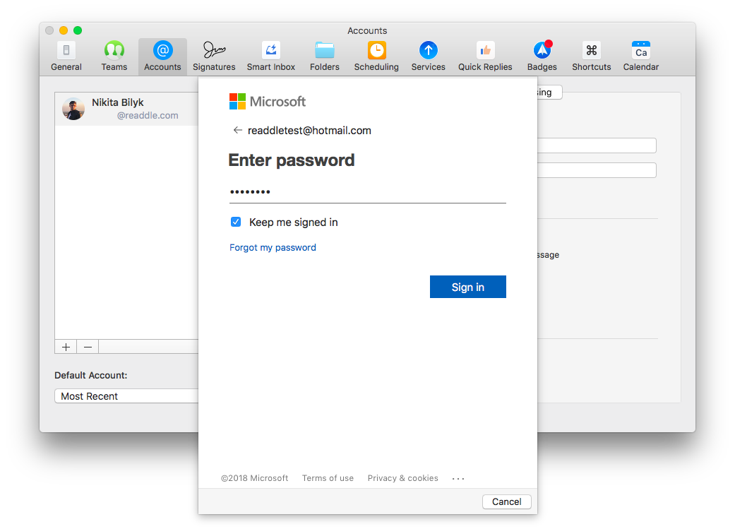 Hotmail on mac mail